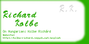 richard kolbe business card